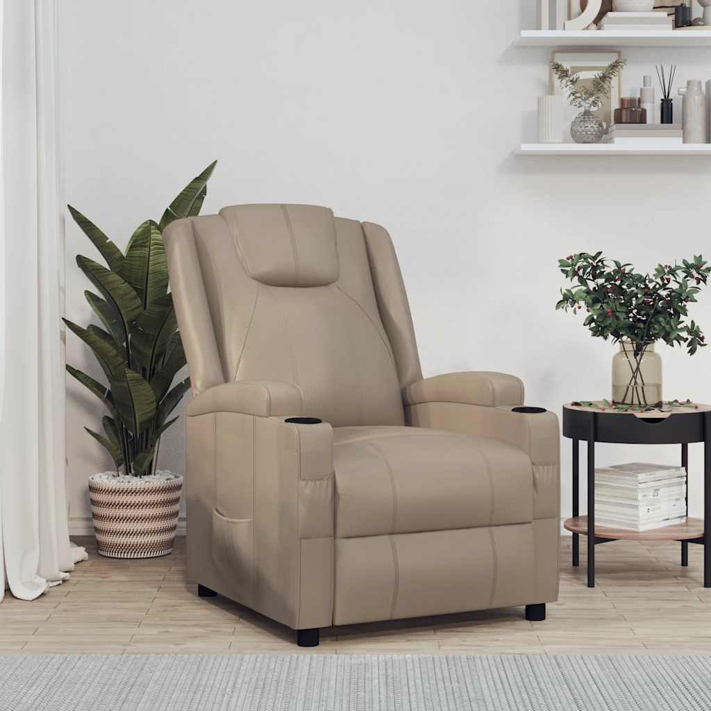 Vidaxl fauteuil verstelbaar kunstleer cappuccinokleurig