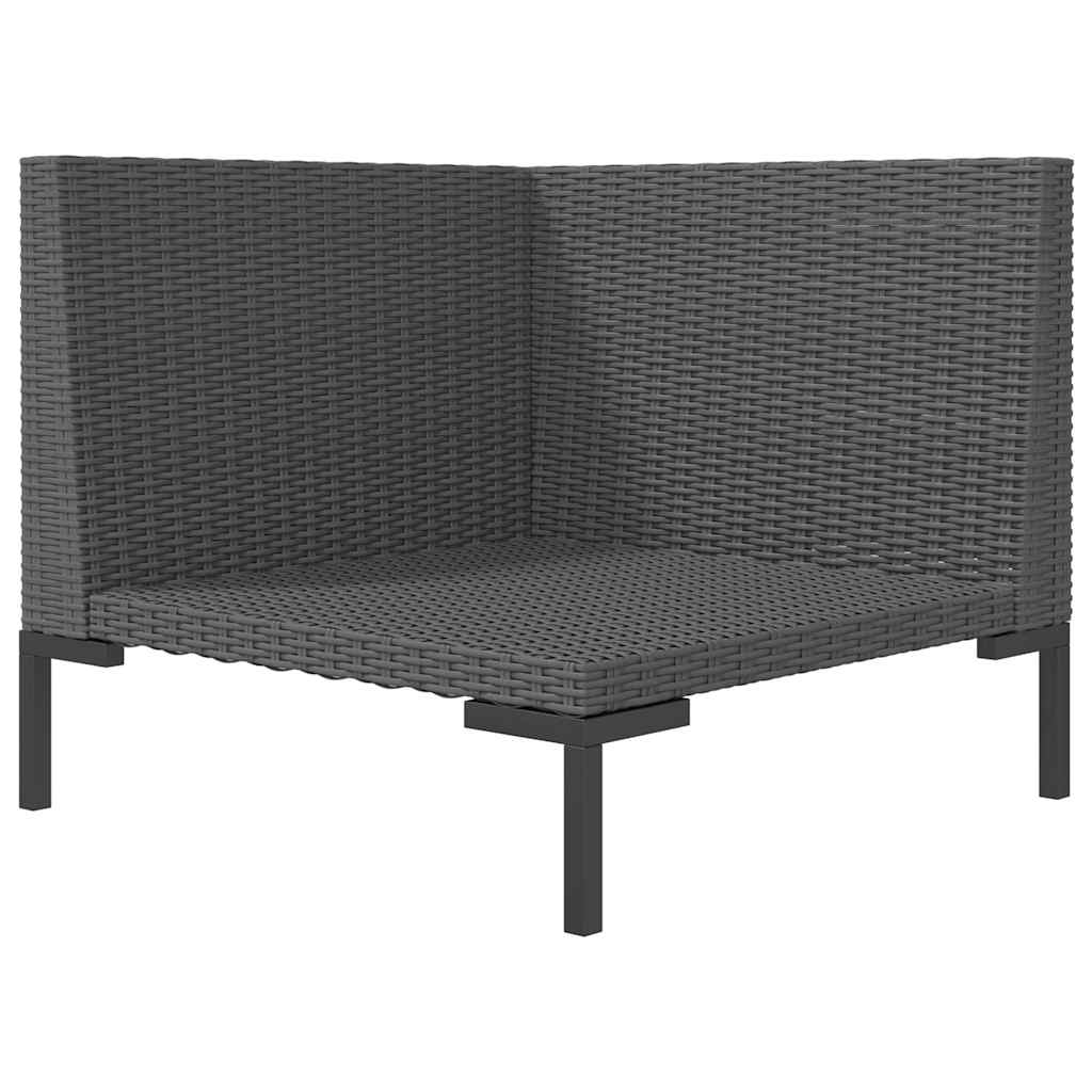Vidaxl tuinbank met kussens halfrond poly rattan
