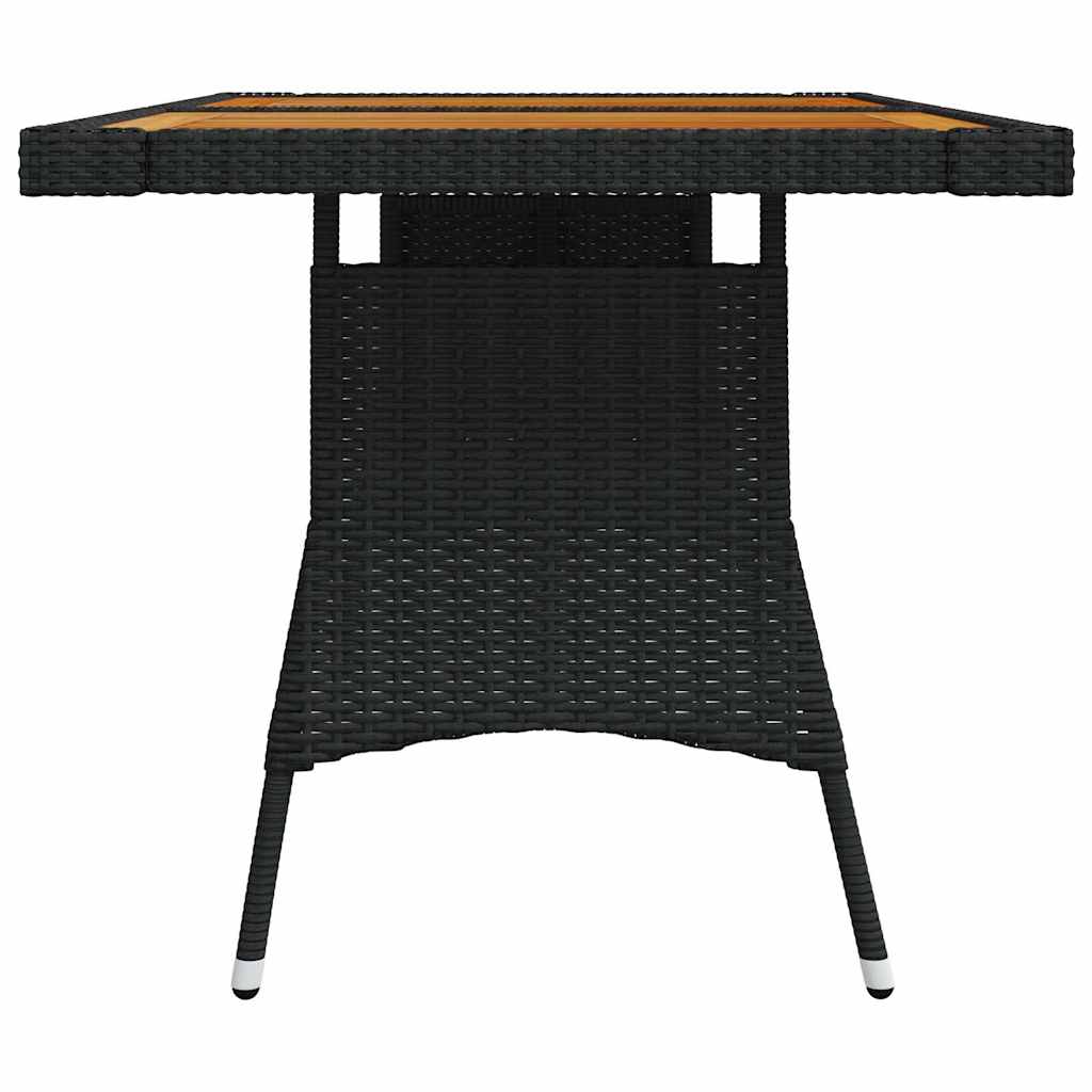 Vidaxl tuintafel 130x70x72 cm poly rattan en massief acaciahout zwart