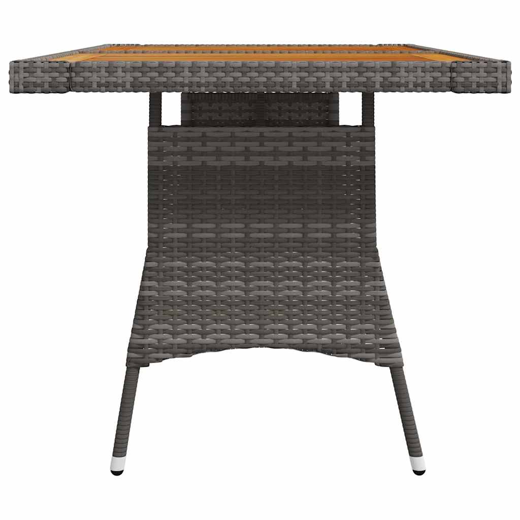 Vidaxl tuintafel 130x70x72 cm poly rattan en massief acaciahout grijs