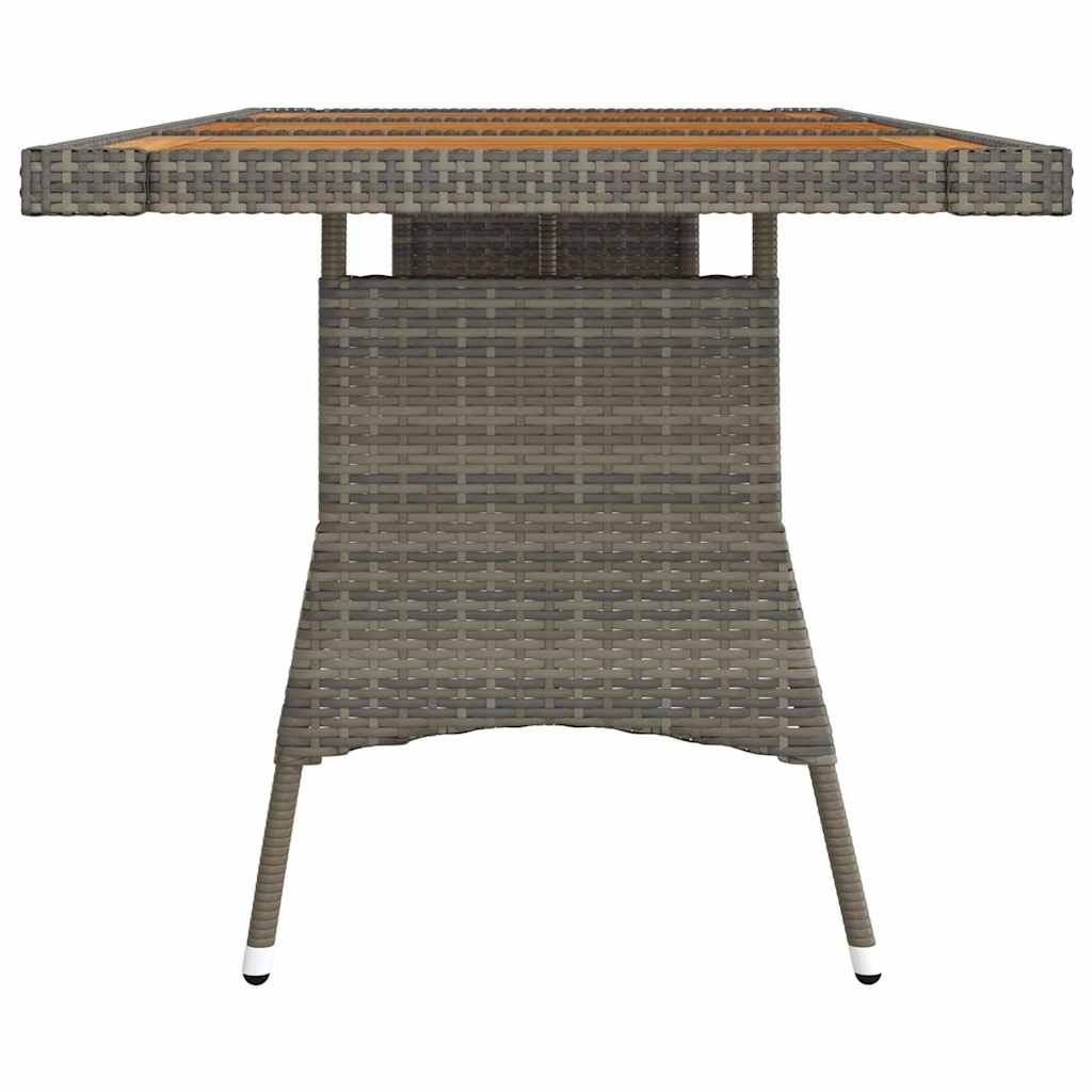 Vidaxl tuintafel 160x70x72 cm poly rattan en massief acaciahout grijs
