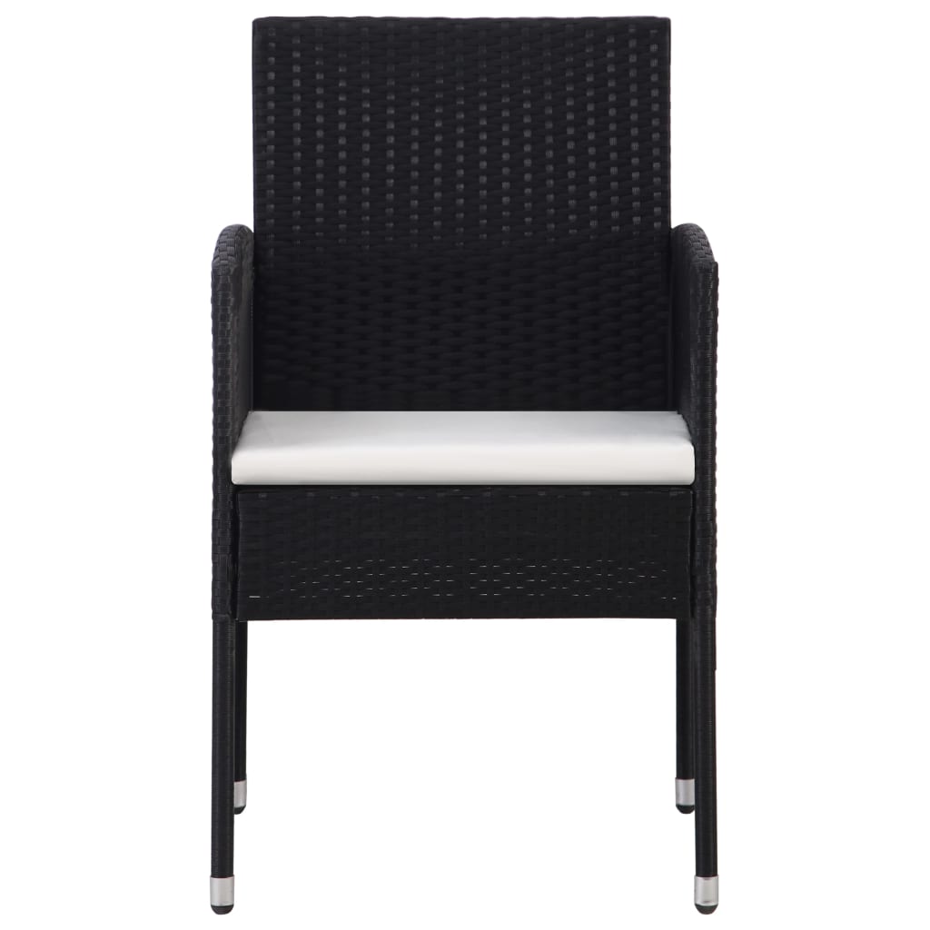 Vidaxl tuinstoelen 4 st met crèmewitte kussens poly rattan zwart