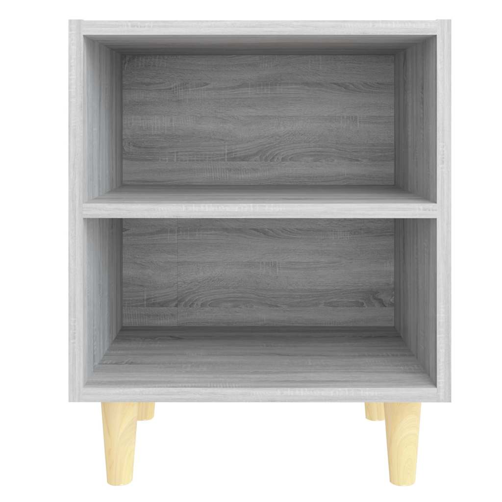Vidaxl nachtkastje met houten poten 40x30x50 cm grijs sonoma eiken