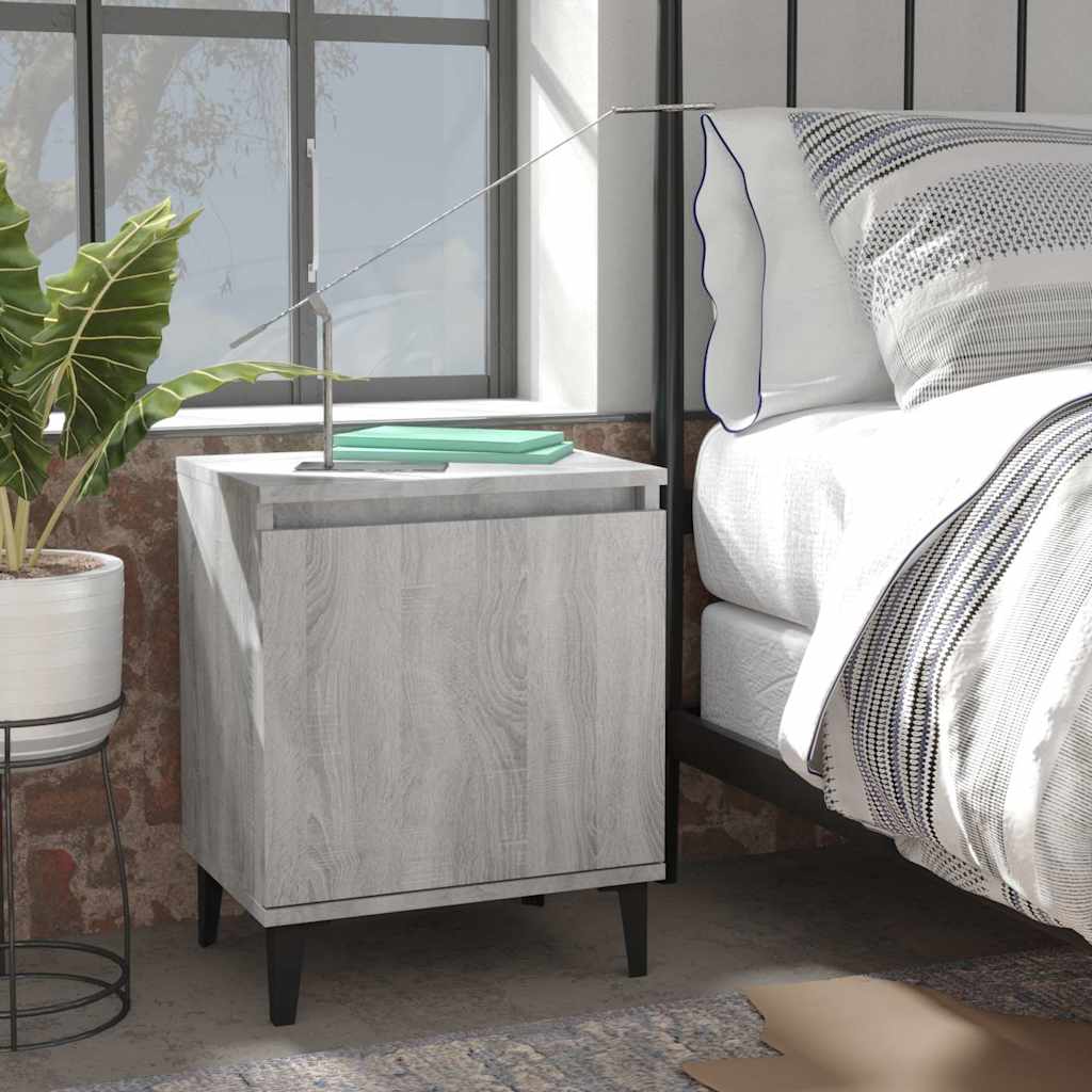 Vidaxl nachtkastjes met metalen poten 40x30x50 cm grijs sonoma eiken