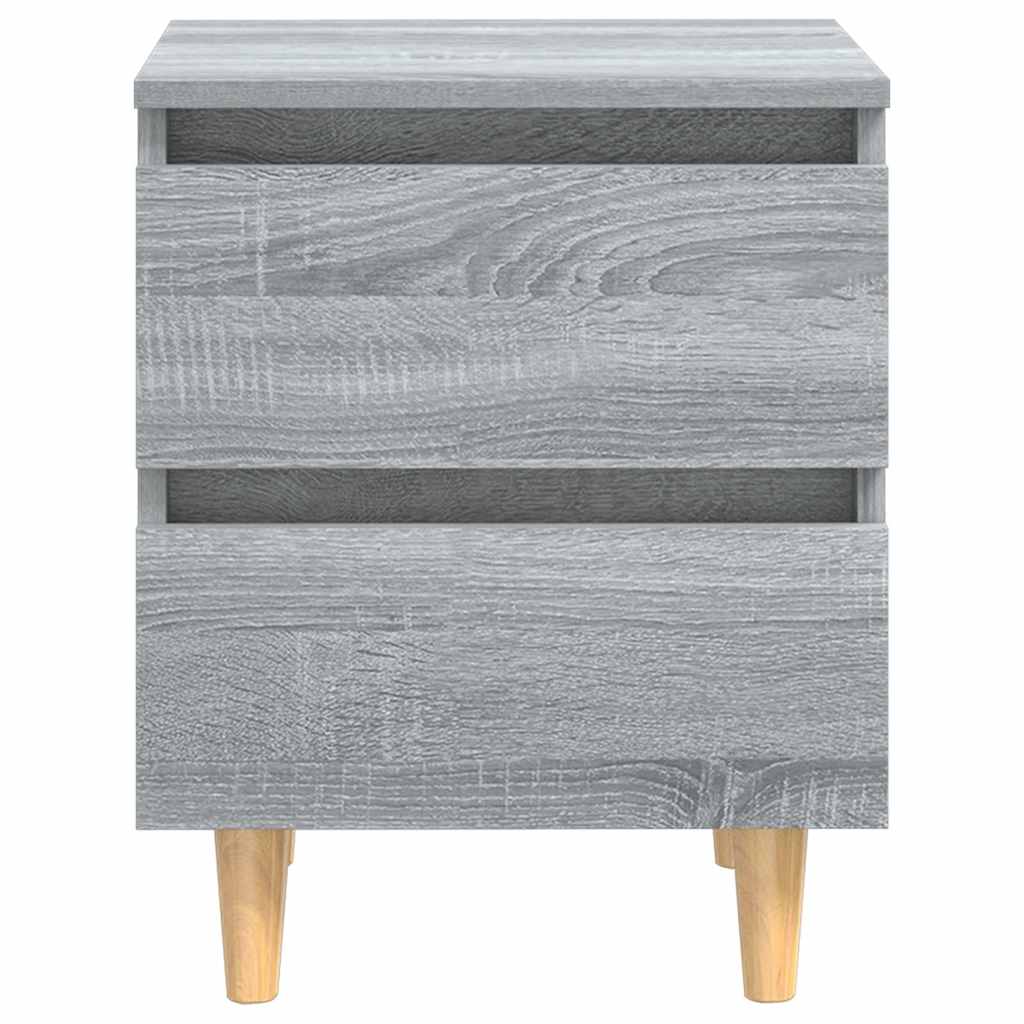 Vidaxl nachtkastjes 2 st met houten poten 40x35x50 cm grijs sonoma