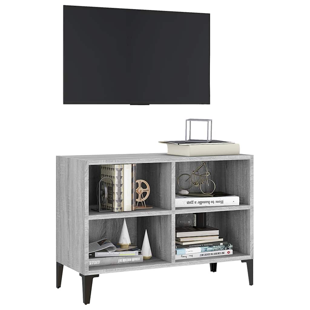 Vidaxl tv-meubel met metalen poten 69,5x30x50 cm grijs sonoma eiken