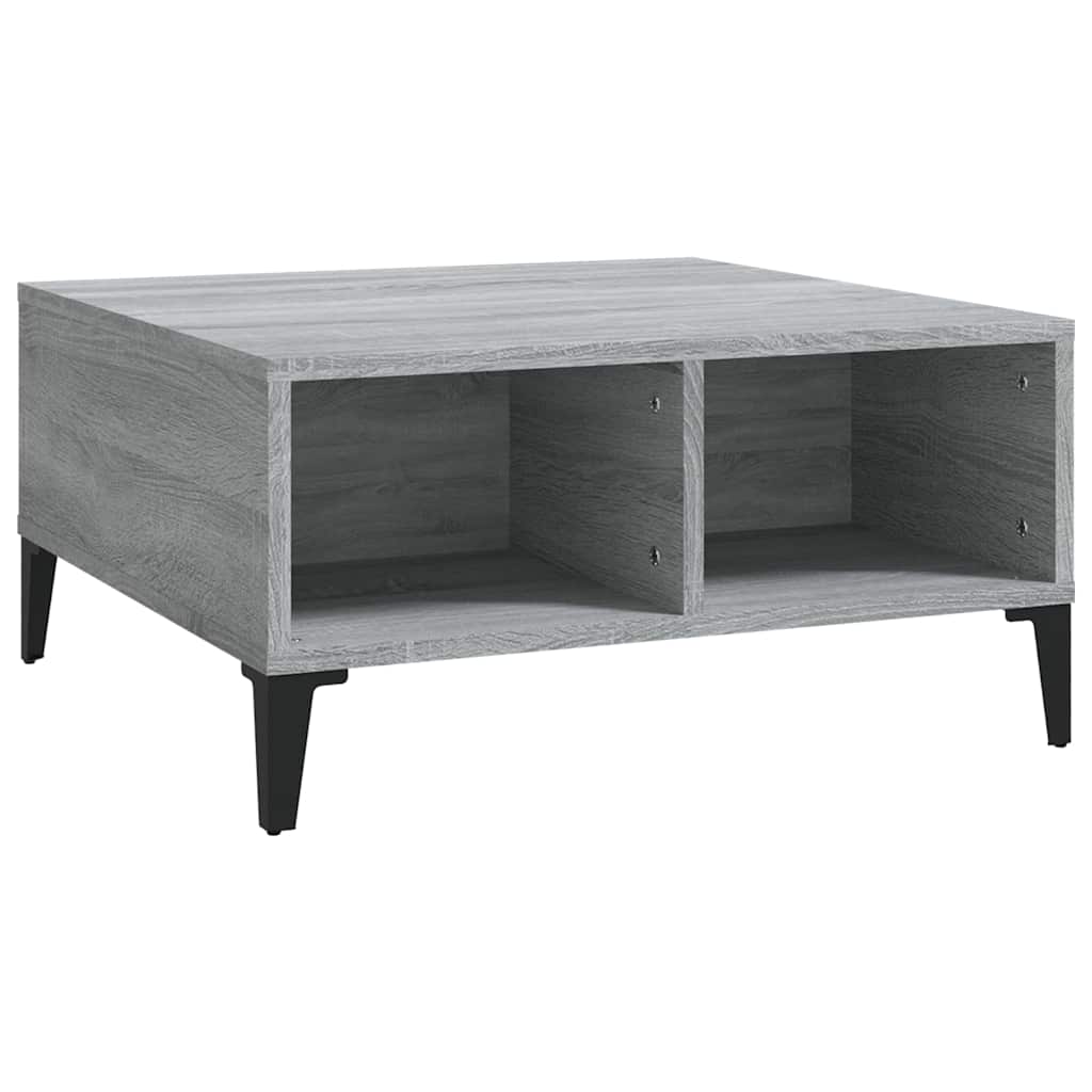 Vidaxl salontafel 60x60x30 cm bewerkt hout grijs sonoma eikenkleurig