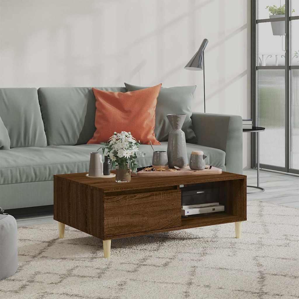 Vidaxl salontafel 90x60x35 cm bewerkt hout bruin eikenkleur
