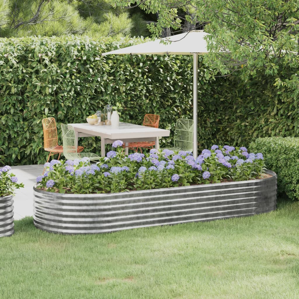 Vidaxl plantenbak 249x100x36 cm gegalvaniseerd staal zilverkleurig