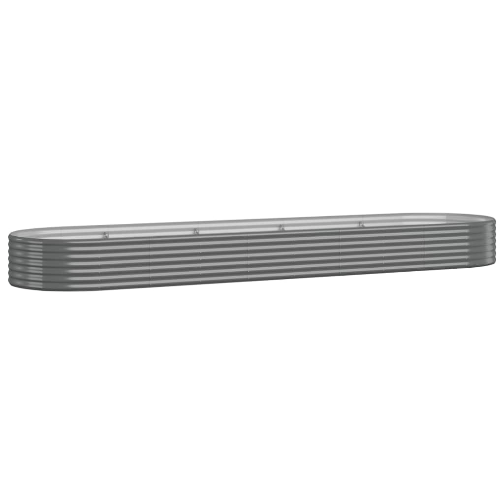 Vidaxl plantenbak 396x100x36 cm gegalvaniseerd staal grijs