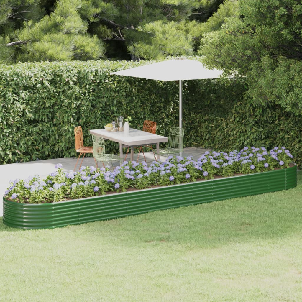 Vidaxl plantenbak 507x100x36 cm gegalvaniseerd staal groen