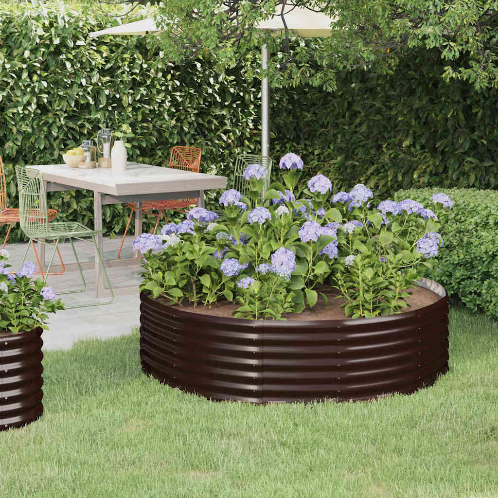 Vidaxl plantenbak 140x140x36 cm gegalvaniseerd staal bruin