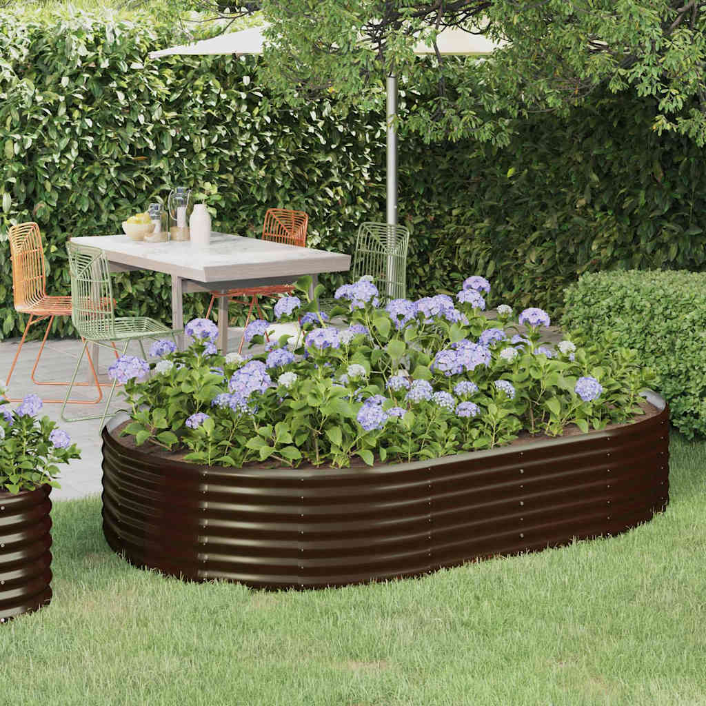Vidaxl plantenbak 214x140x36 cm gegalvaniseerd staal bruin