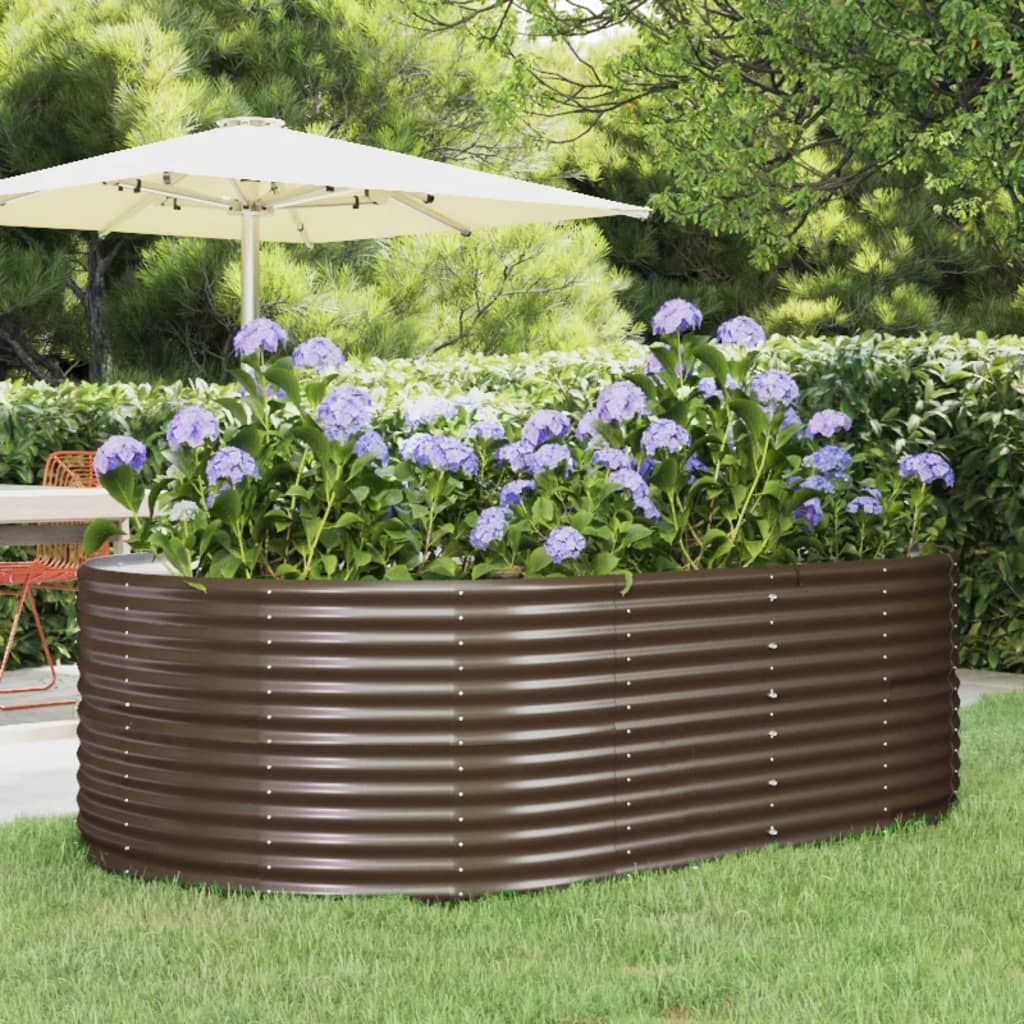 Vidaxl plantenbak 212x140x68 cm gegalvaniseerd staal bruin
