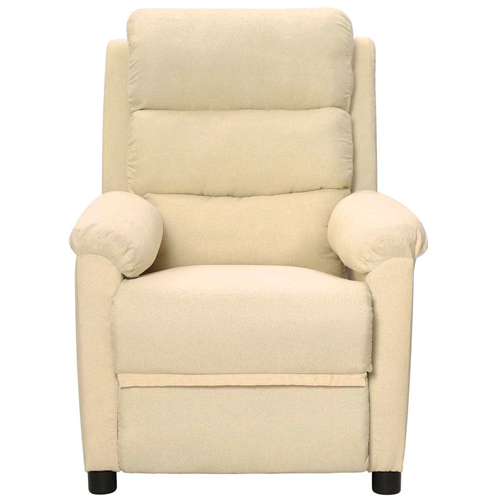 Vidaxl fauteuil verstelbaar stof crèmekleurig