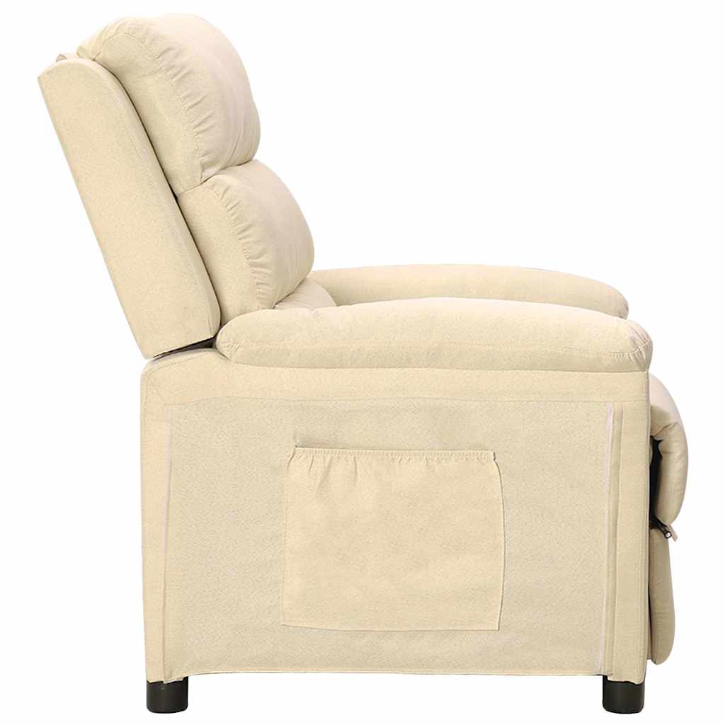 Vidaxl fauteuil verstelbaar stof crèmekleurig
