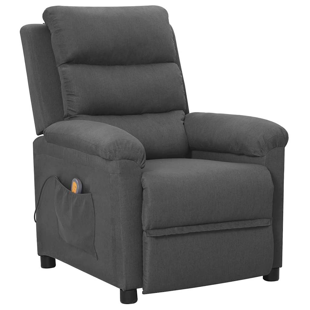 Vidaxl massagestoel stof donkergrijs