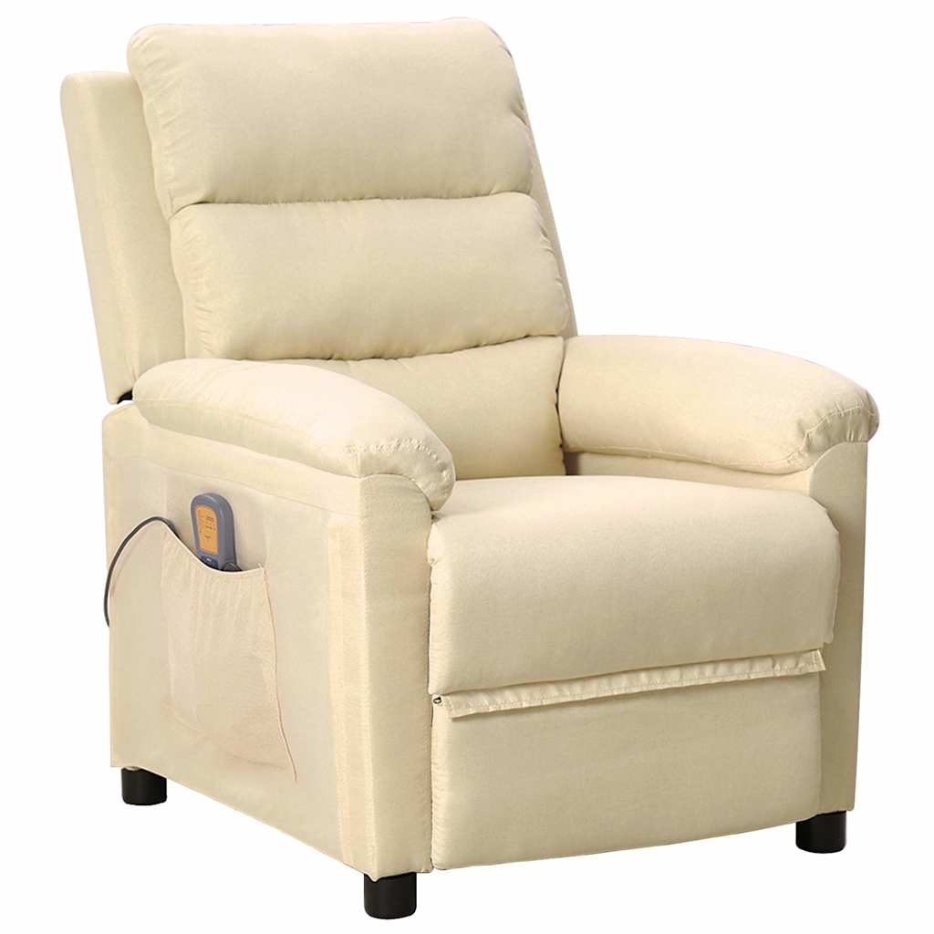Vidaxl massagestoel stof crèmekleurig