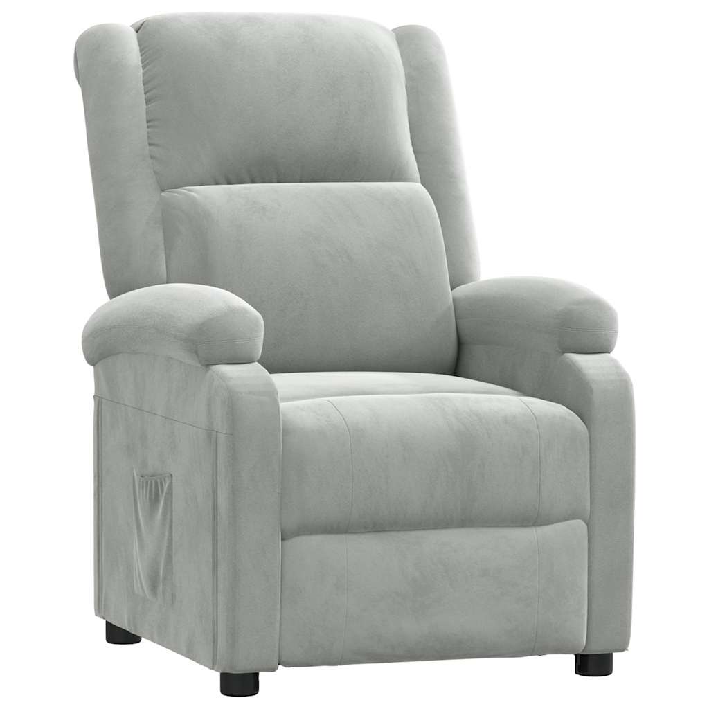 Vidaxl fauteuil verstelbaar fluweel lichtgrijs