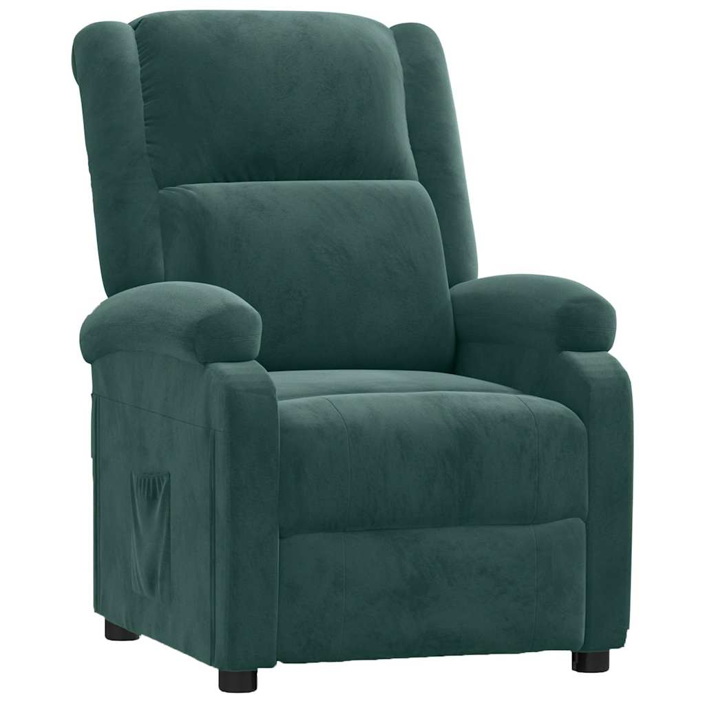 Vidaxl fauteuil verstelbaar fluweel donkergroen