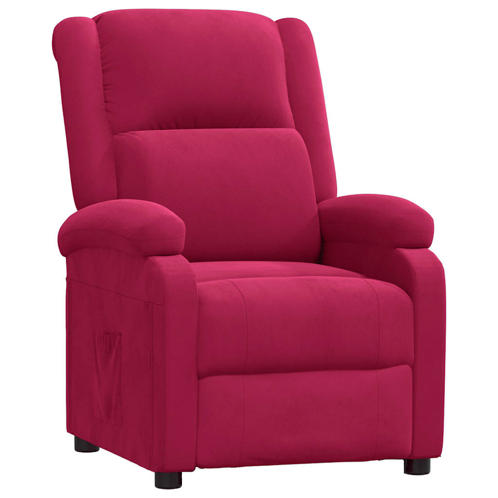Vidaxl fauteuil verstelbaar fluweel wijnrood