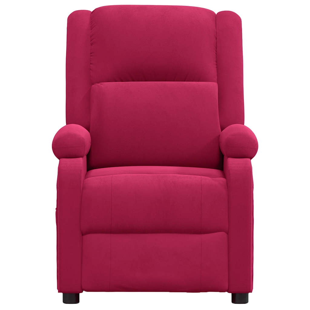 Vidaxl fauteuil verstelbaar fluweel wijnrood