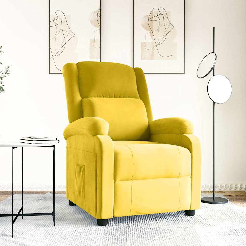 Vidaxl fauteuil verstelbaar fluweel geel