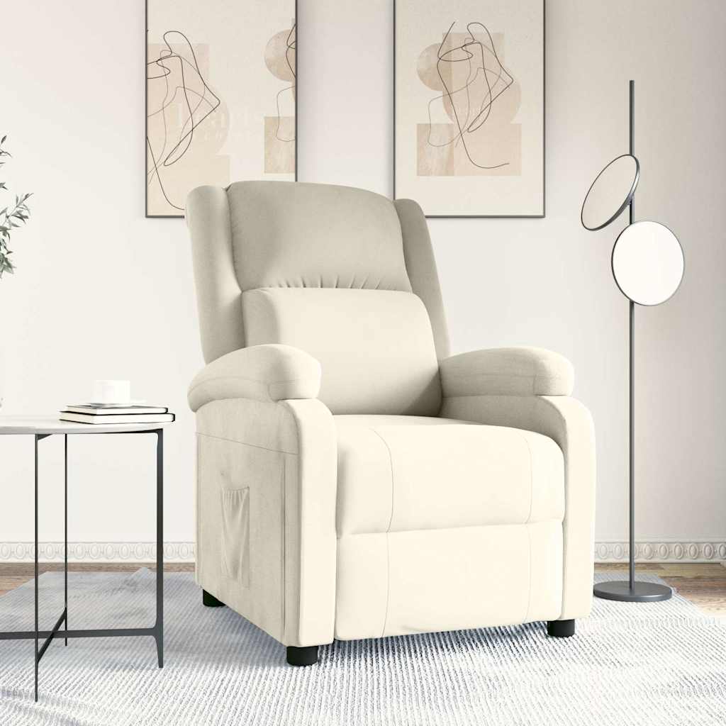 Vidaxl fauteuil verstelbaar fluweel crèmekleurig