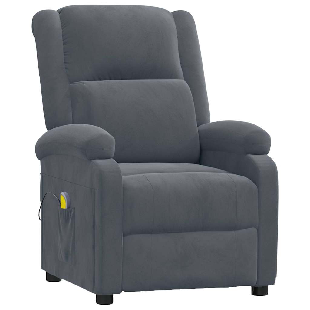 Vidaxl massagestoel fluweel donkergrijs