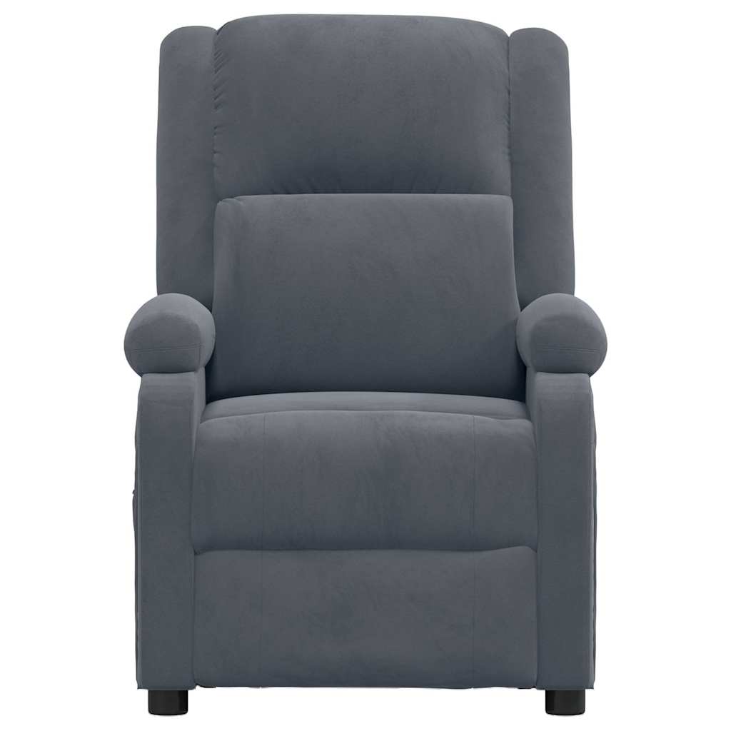 Vidaxl massagestoel fluweel donkergrijs