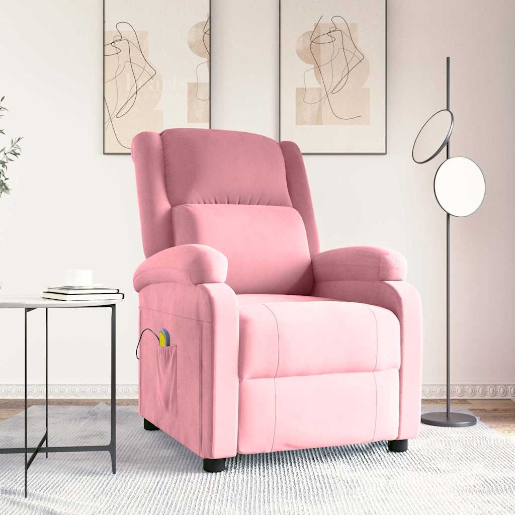Vidaxl massagestoel fluweel roze
