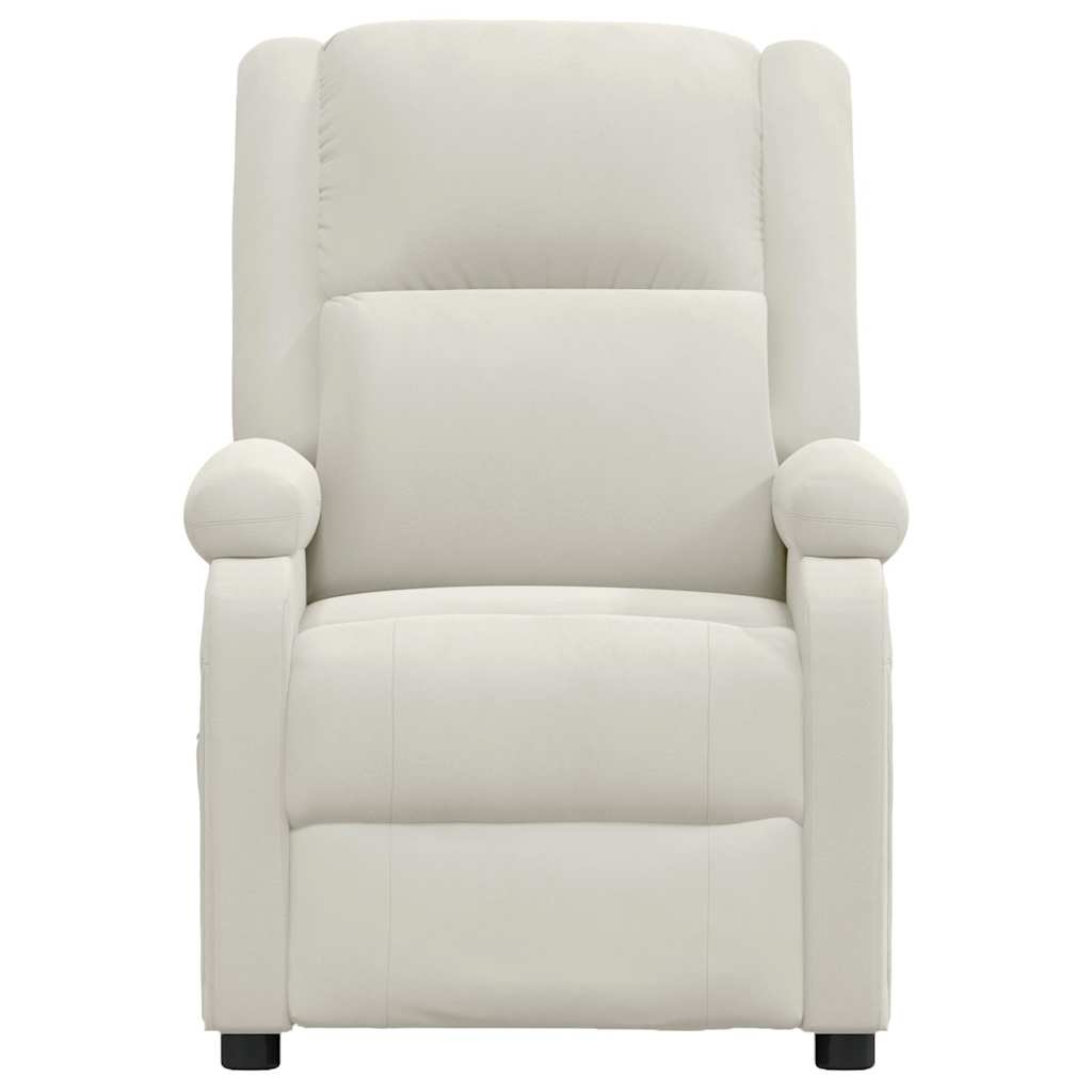 Vidaxl massagestoel fluweel crèmekleurig