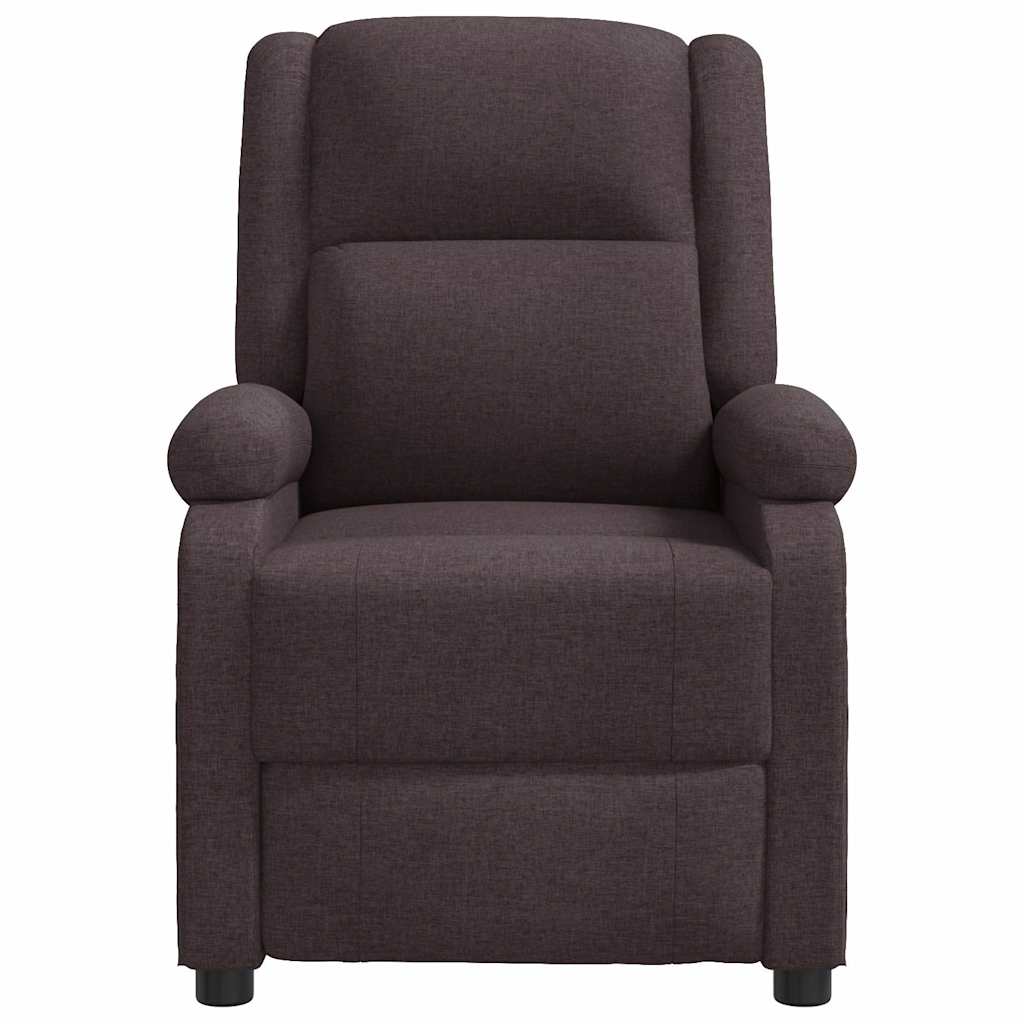 Vidaxl fauteuil verstelbaar stof donkerbruin