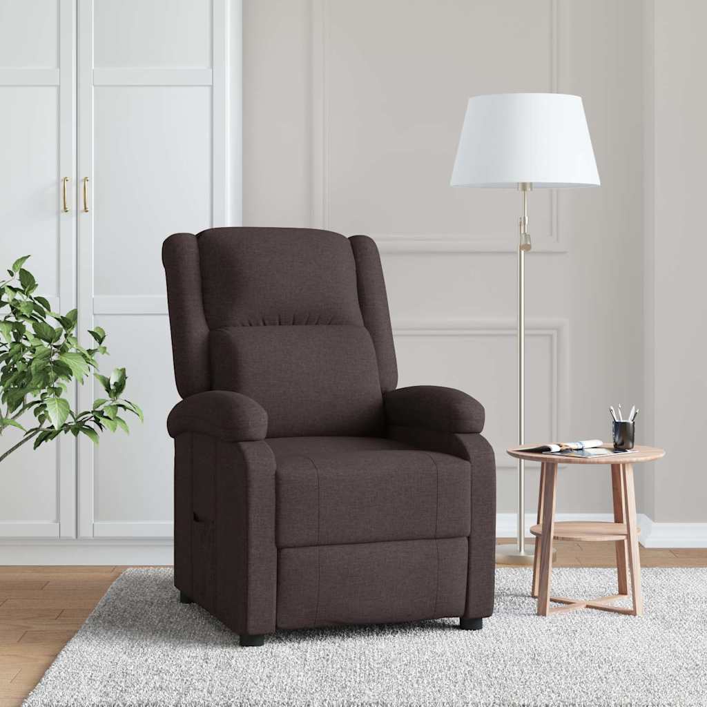 Vidaxl fauteuil verstelbaar stof donkerbruin