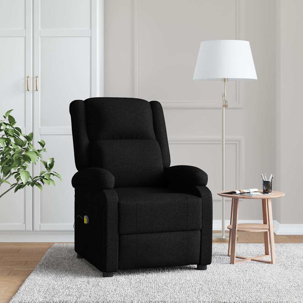 Vidaxl massagestoel stof zwart