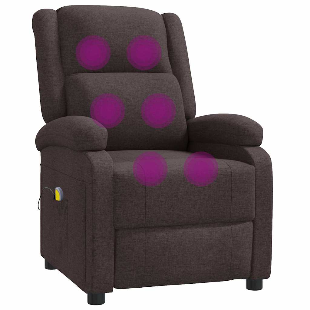 Vidaxl massagestoel stof donkerbruin