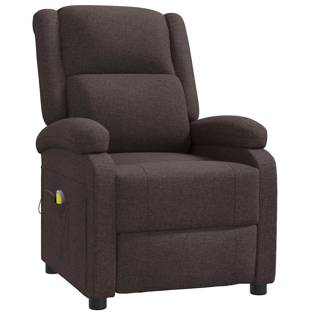 Vidaxl massagestoel stof donkerbruin