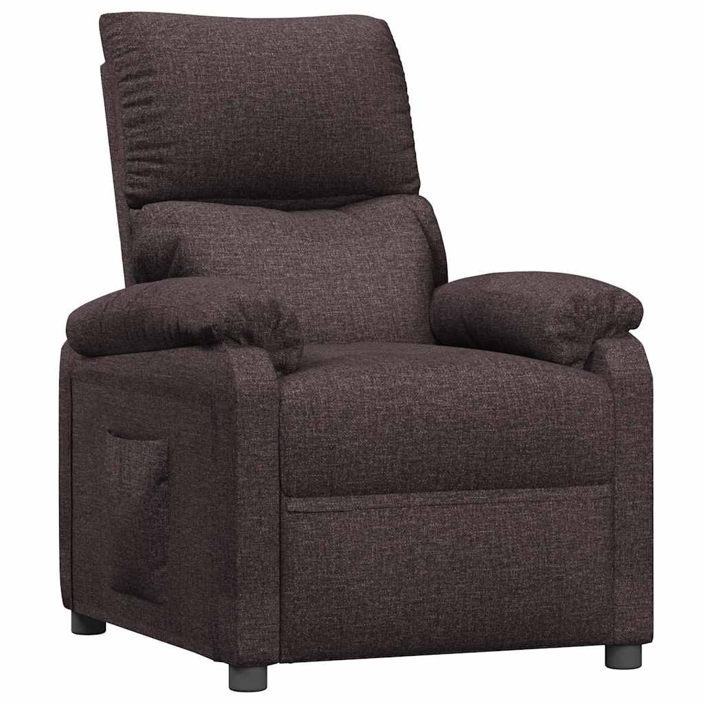 Vidaxl fauteuil verstelbaar stof donkerbruin
