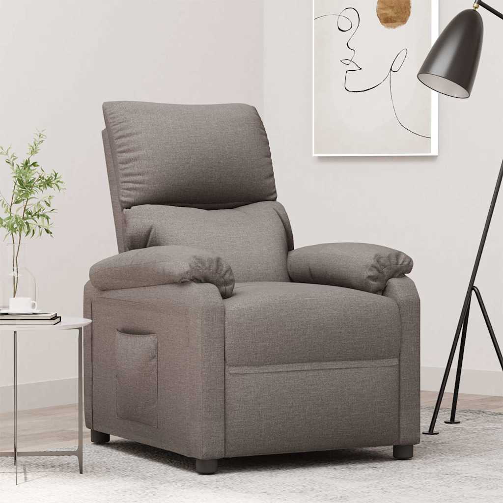 Vidaxl fauteuil verstelbaar stof taupe
