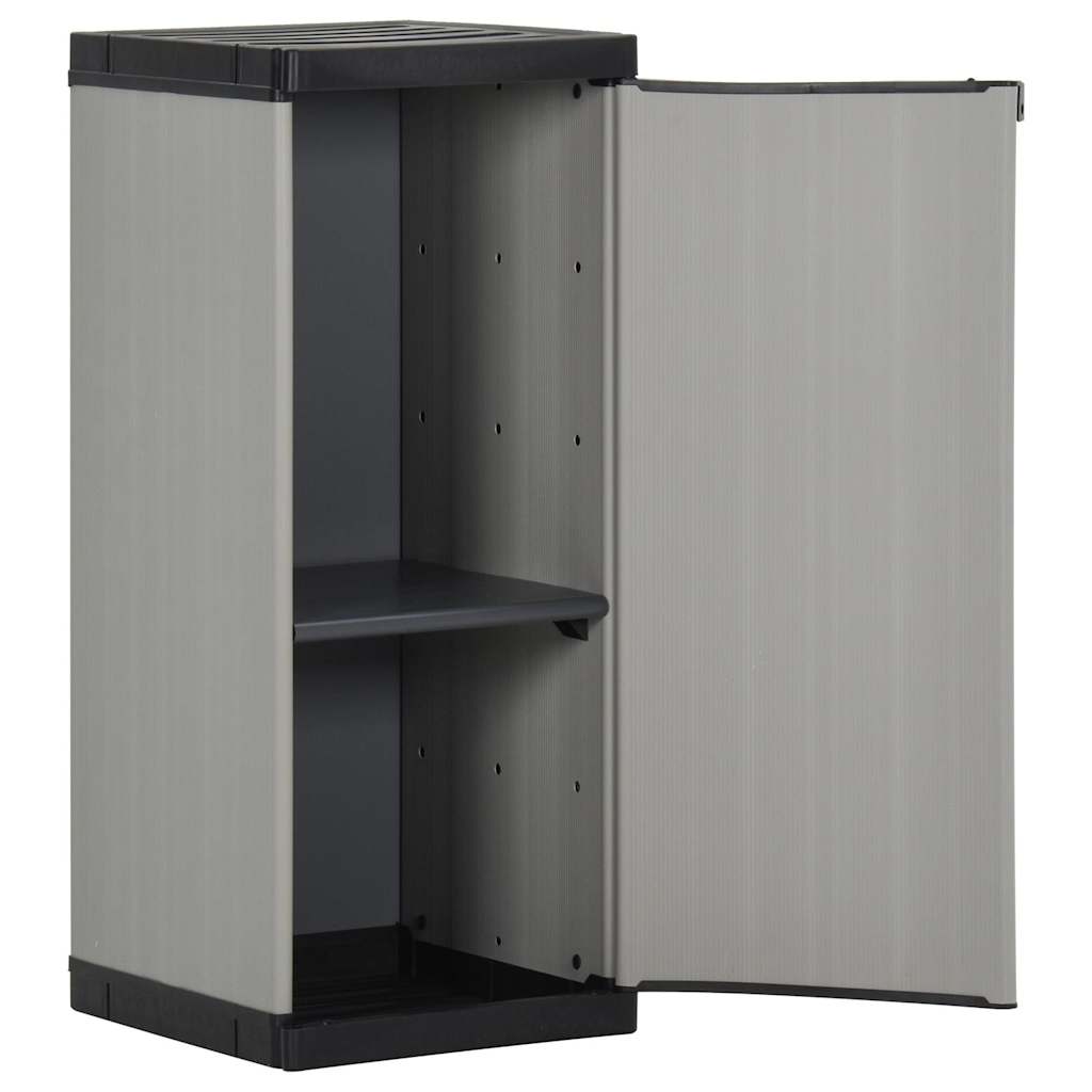 Vidaxl tuinkast met 1 schap 35x40x85 cm grijs en zwart