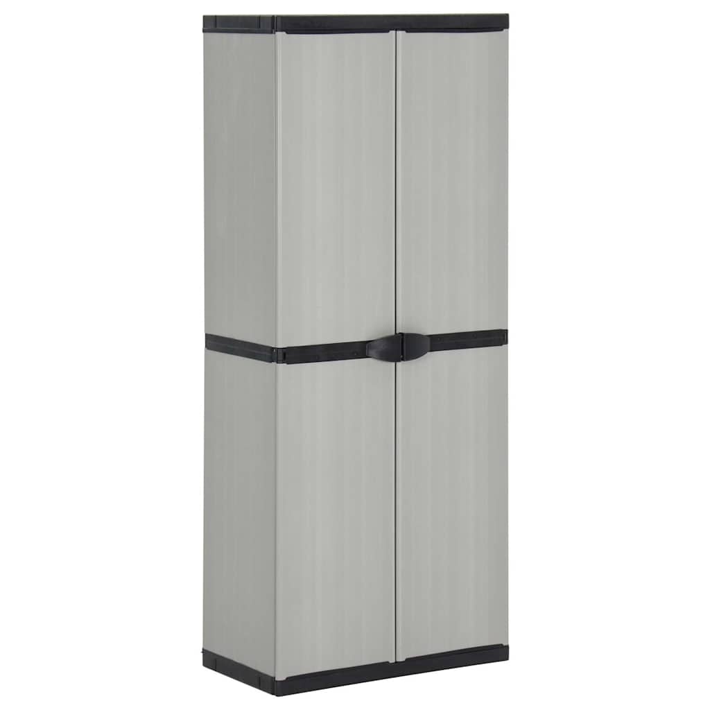 Vidaxl tuinkast met 3 schappen 68x40x168 cm grijs en zwart