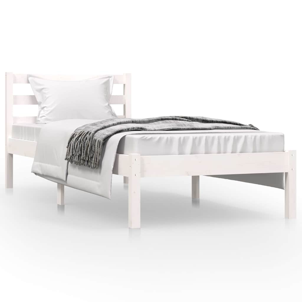 Vidaxl bedframe massief grenenhout wit 75x190 cm