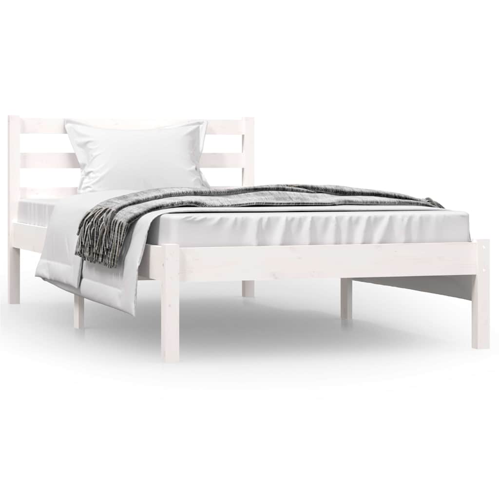 Vidaxl bedframe massief grenenhout wit 90x190 cm
