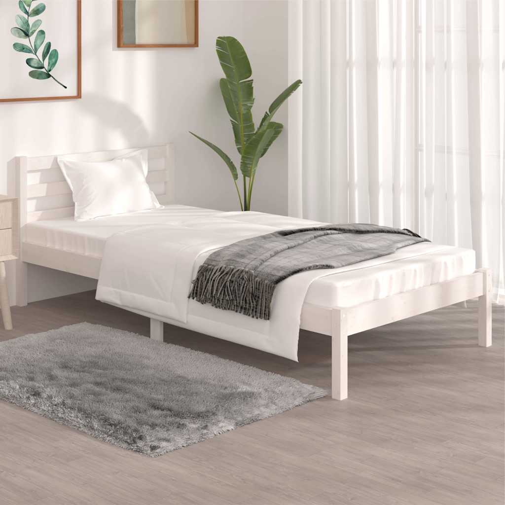 Vidaxl bedframe massief grenenhout wit 90x190 cm