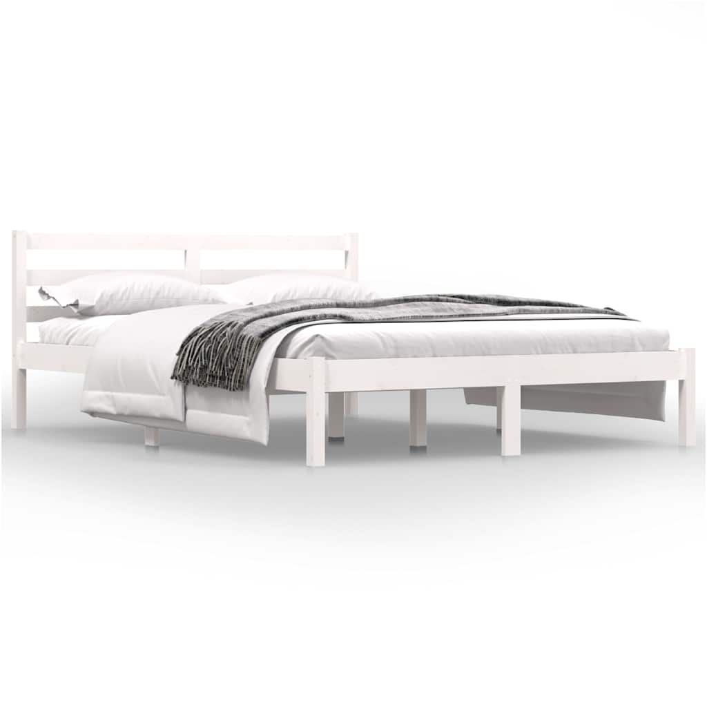 Vidaxl bedframe massief grenenhout wit 120x190 cm