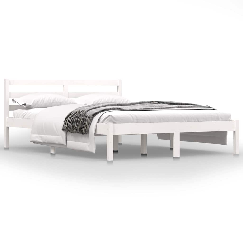 Vidaxl bedframe massief grenenhout wit 135x190 cm