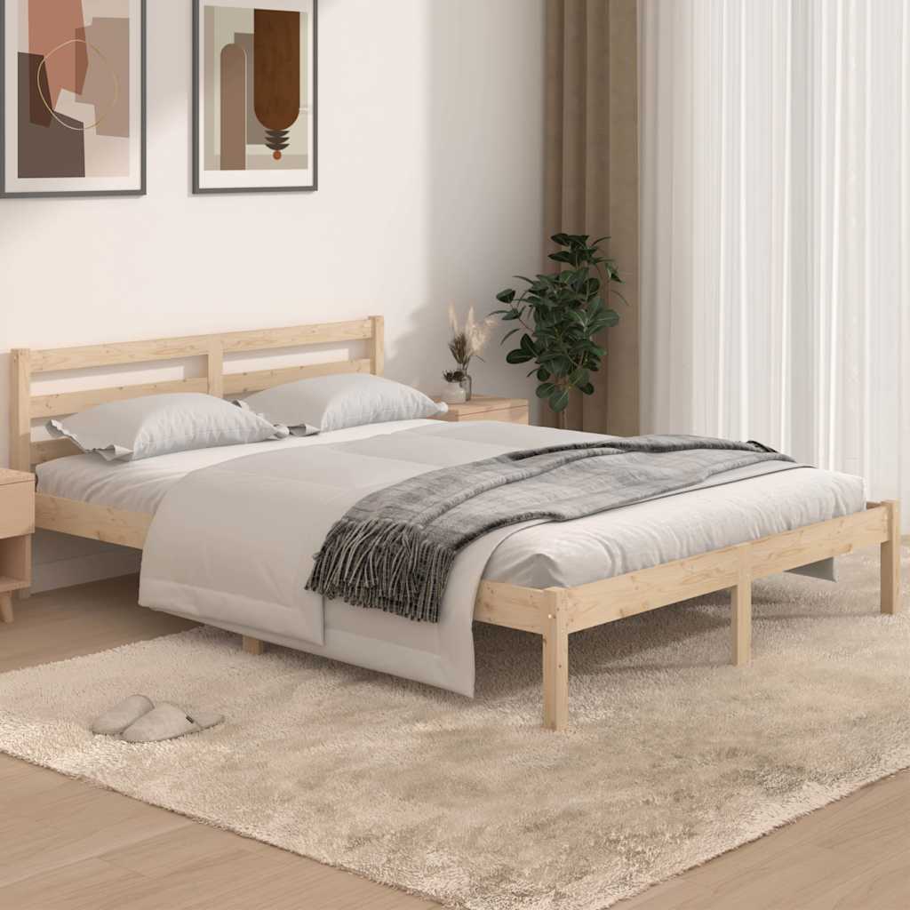 Vidaxl bedframe massief grenenhout 140x190 cm