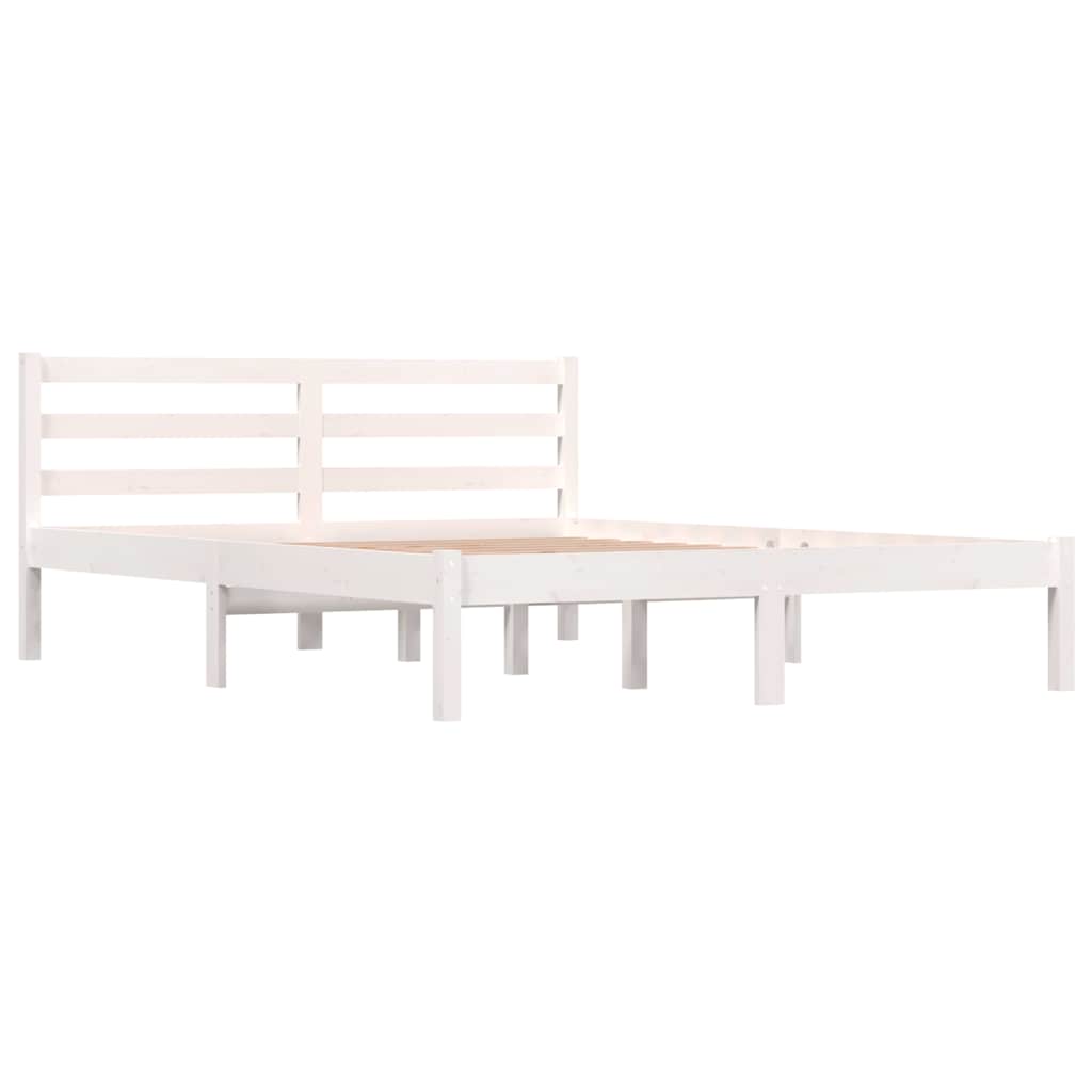 Vidaxl bedframe massief grenenhout wit 140x190 cm