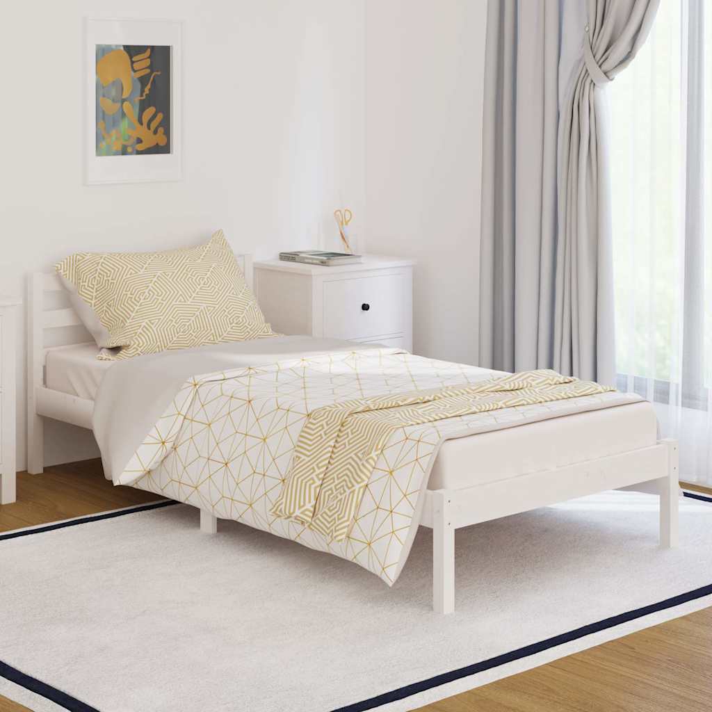 Vidaxl bedframe massief grenenhout wit 90x200 cm