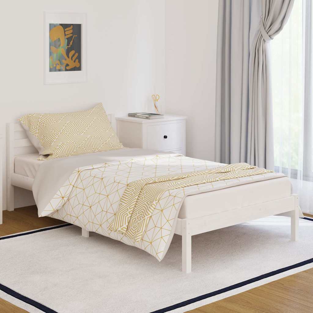Vidaxl bedframe massief grenenhout wit 100x200 cm